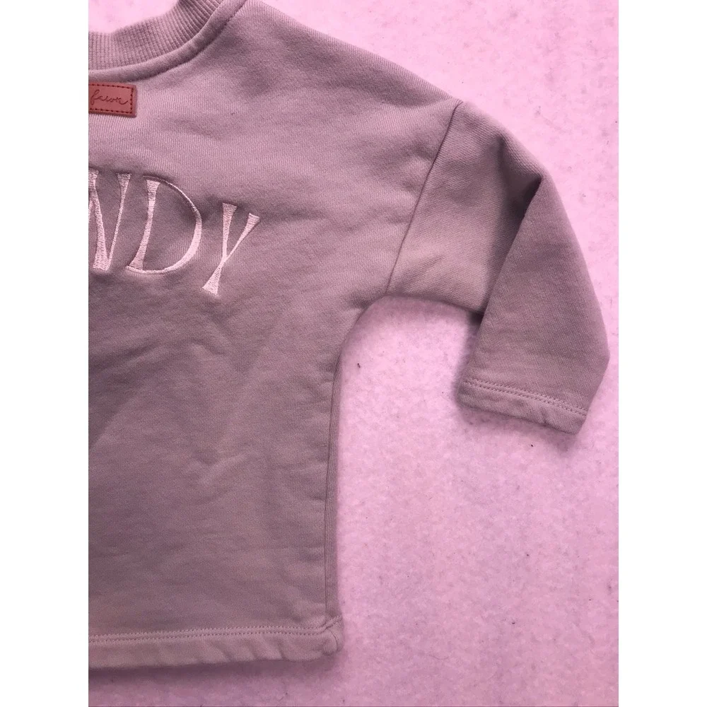 Velvet Fawn Henley Sweatshirt Kids 18-24 Sage Green Horseshoe Western‎